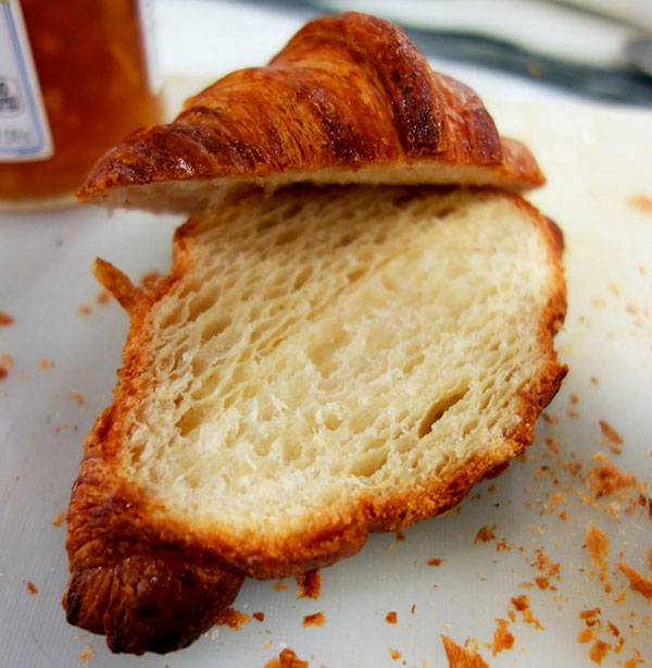 The beautiful textures of a real croissant.