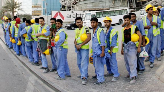 Asia labour in Qatar World Cup row over slave conditions Reuters pic