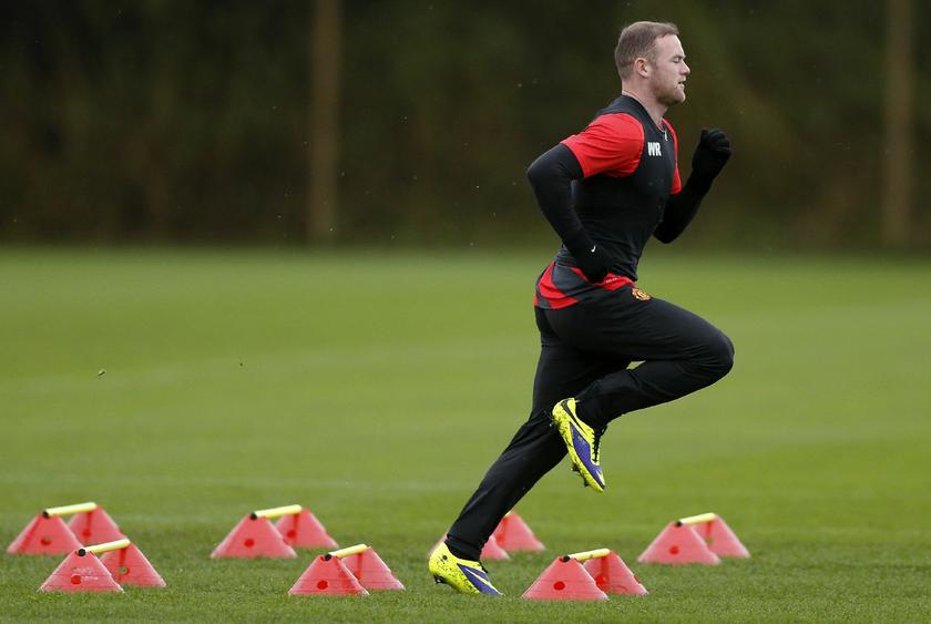 Manchester United's Wayne Rooney in training at the club's Carrington training complex in Manchester, October 22, 2013 Reuters pic