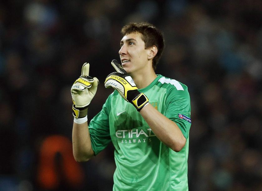 Manchester City's Costel Pantilimon at Champions League match against CSKA Moscow, Etihad Stadium, Manchester, November 5, 2013 Reuters pic
