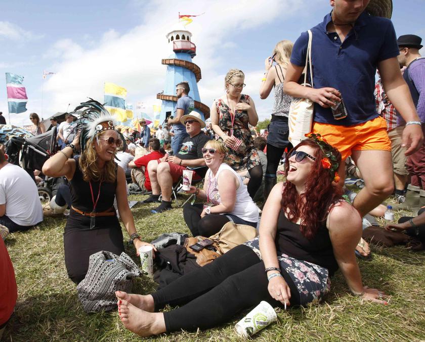 The crowd wait in the sunshine outside the tent where Bruce Forsyth will perform in the Field of Avalon at Glastonbury music festival at Worthy Farm in Somerset, June 30, 2013. u00e2u20acu201d Reuters pic