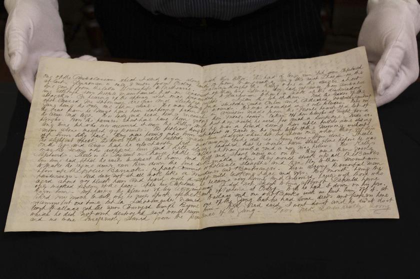 A hand written letter detailing the Glenrowan Siege is shown in this undated handout picture released to Reuters October 9, 2013. u00e2u20acu201d Reuters pic