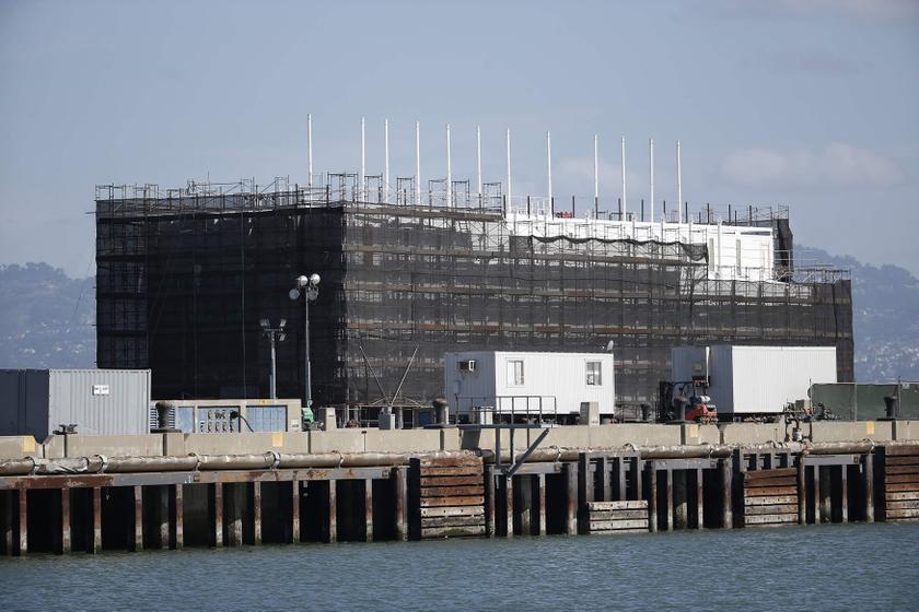 A barge built with four levels of shipping containers is seen at Pier 1 at Treasure Island in San Francisco, California in this file photo taken October 28, 2013. u00e2u20acu201d Reuters pic