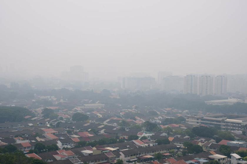 The Penang skyline is covered in a haze at noon on June 24, 2013. u00e2u20acu201d Picture by K.E. Ooi
