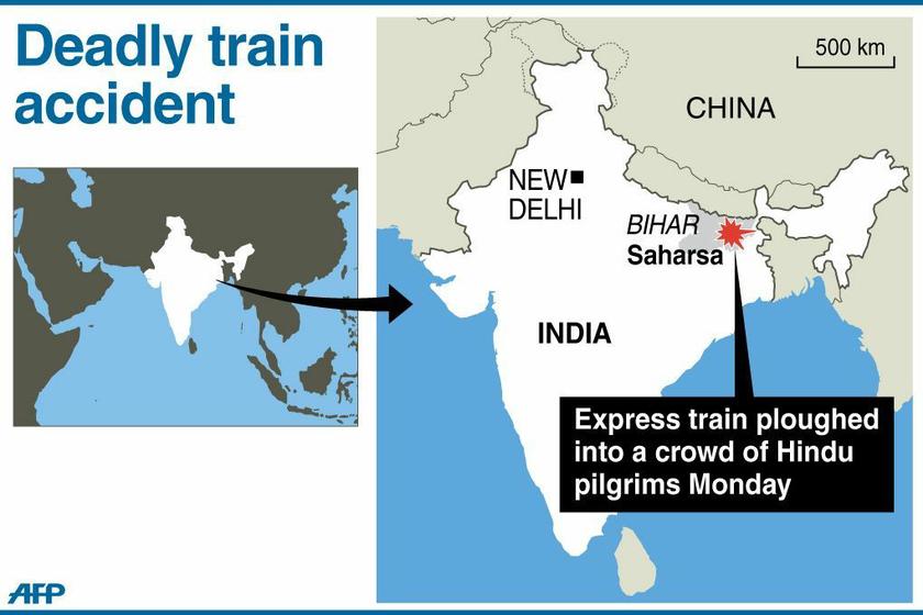 Graphic map showing Saharsa district in the Indian state of Bihar where at least 10 people were killed when an express train ploughed into a crowd of Hindu pilgrims August 19, 2013