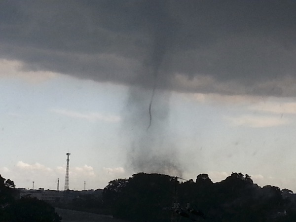 A tornado is seen over Koshigaya City, Saitama prefecture September 2, 2013, in this photo taken by Koshigaya City resident Atsuko Miyazaki. u00e2u20acu201d Reuters pic