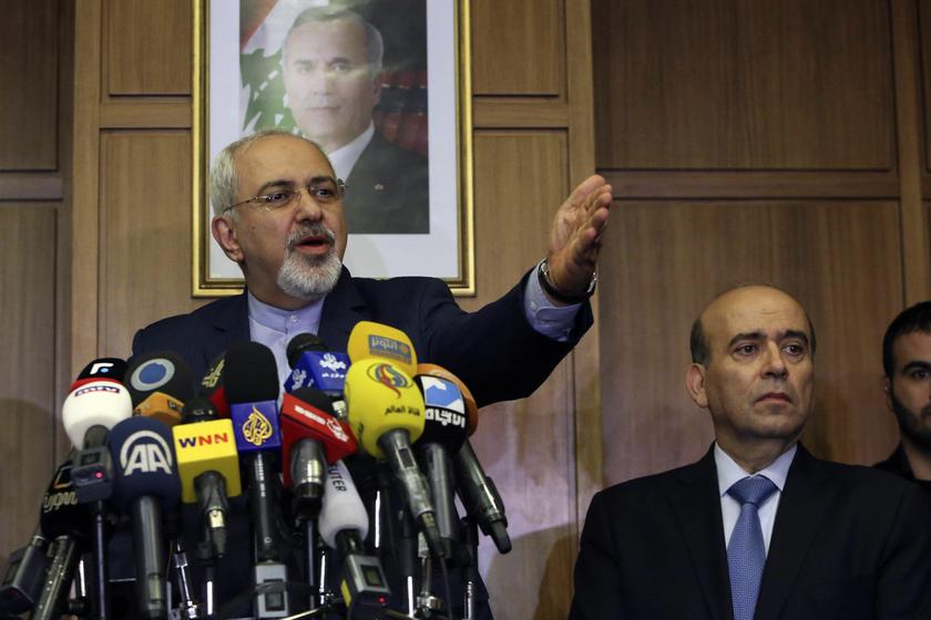Iranu00e2u20acu2122s Foreign Minister Mohammad Javad Zarif makes a speech upon his arrival at Beirut international airport January 12, 2013. u00e2u20acu2022 Reuters picn