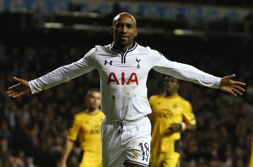 Tottenham Hotspur's Jermain Defoe celebrates scoring against Sheriff Tiraspol during their Europa League soccer match at White Hart Lane in London, November 7, 2013. u00e2u20acu201d Reuters pic
