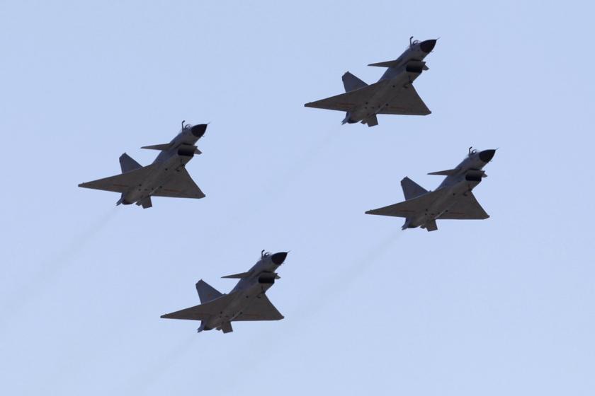 Jian-10 fighter jets of China Air Force fly at Yangcun Air Force base on the outskirts of Tianjin municipality in this April 13, 2010 file photo during a media trip to the 24th Air Force Division of the People's Liberation Army (PLA). u00e2u20acu201d Reuters pic