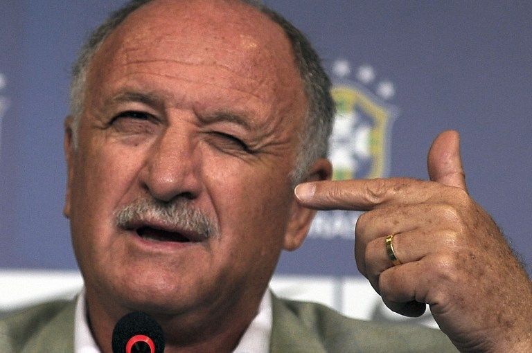Brazilian national football team coach, Luiz Felipe Scolari, at press conference in Rio de Janeiro February 11, 2014, to announce the players for a friendly against South Africa, March 5 AFP
