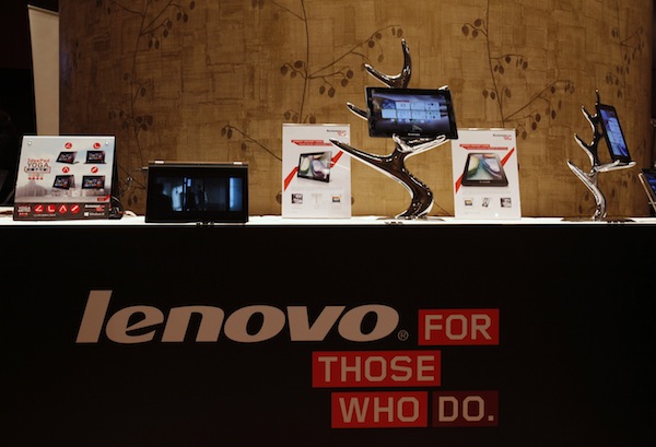 Lenovo tablets and mobile phones are displayed during a news conference on the companyu00e2u20acu2122s annual results in Hong Kong May 23, 2013. u00e2u20acu201d Reuters pic