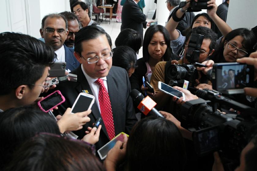 Penang Chief Minister Lim Guan Eng fielding questions from the media after the Penang budget announcement in George Town on November 29, 2013. u00e2u20acu201d Picture by K.E. Ooi