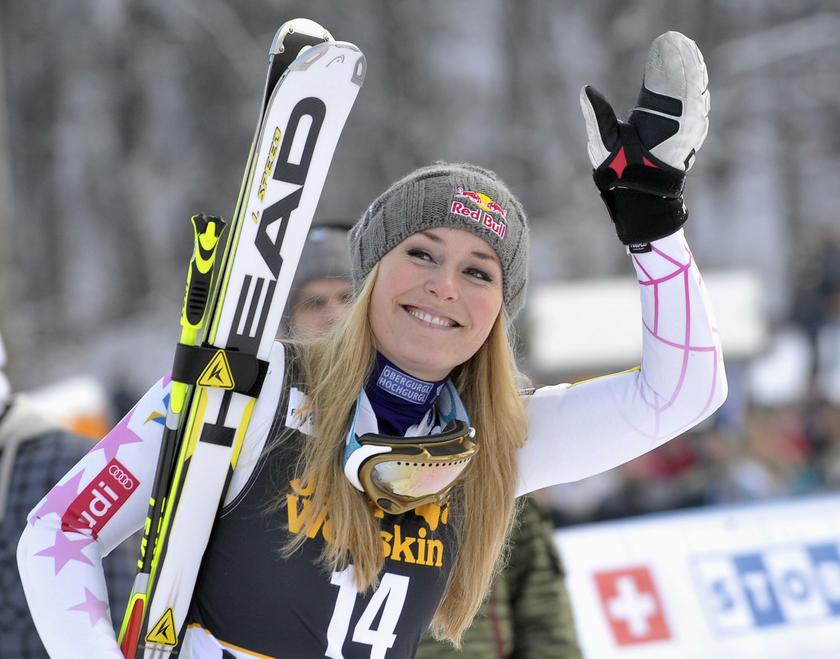 Lindsey Vonn of the US reacts after winning the World Cup Women's Giant Slalom race in Maribor in this January 26, 2013 file photo. — Reuters pic