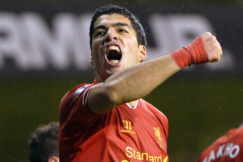 Liverpool's Luis Suarez celebrates after scoring a goal during their English Premier League match against Tottenham Hotspur at White Hart Lane in London December 15, 2013. u00e2u20acu201d Reuters pic