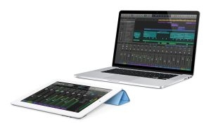 Logic Pro X uses an iPad to double as a tactile mixing desk or as a virtual piano keyboard or drum machine.