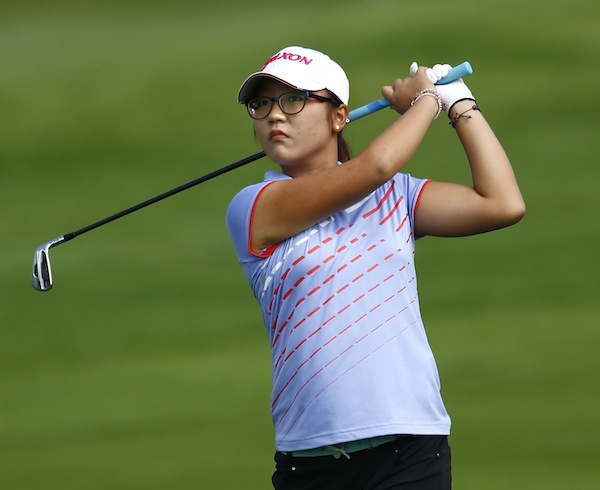 Lydia Ko of New Zealand watches her approach shot onto the sixth green during the second round of the womenu00e2u20acu2122s Evian Championship golf tournament in Evian September 14, 2013. u00e2u20acu201d Reuters pic