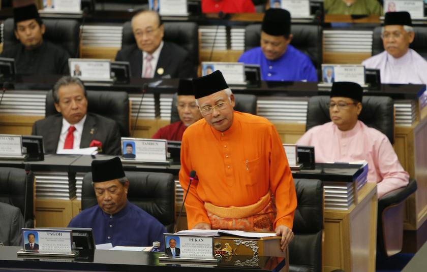 Prime Minister Datuk Seri Najib Razak announces Budget 2014 in Parliament in Kuala Lumpur October 25, 2013. u00e2u20acu201d Reuters pic