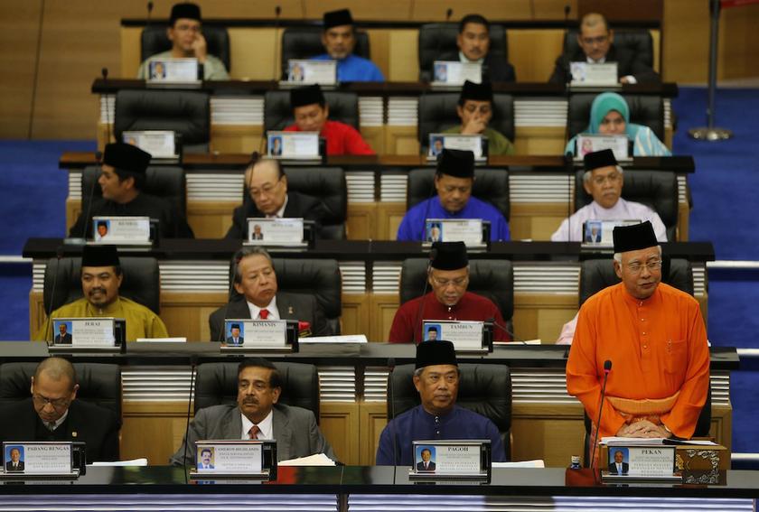 Prime Minister Datuk Seri Najib Razak announces Budget 2014 in Parliament in Kuala Lumpur October 25, 2013. u00e2u20acu201d Reuters pic