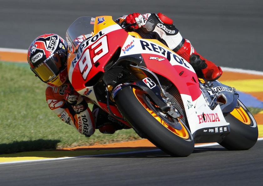 Honda MotoGP rider Marc Marquez of Spain takes a corner during the first free practice session ahead the Valencia Motorcycle Grand Prix at the Ricardo Tormo racetrack in Cheste, near Valencia November 8, 2013. u00e2u20acu201d Reuters pic