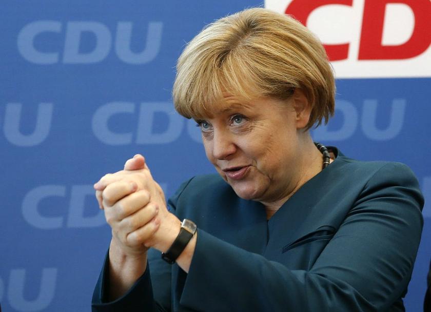 German Chancellor and leader of the Christian Democratic Union ( CDU) Angela Merkel before a CDU party board meeting in Berlin September 23, 2013, the day after the German general election