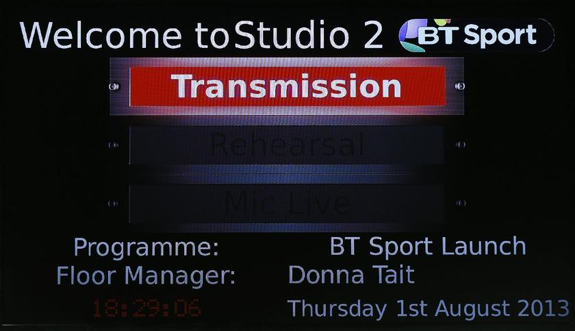 Portent of the main game to come, on this screen August 1, 2013, showing BT Sport channel launch its programme on air, outside BT Sport studio in Queen Elizabeth Olympic Park, east London. — Reuters file pic