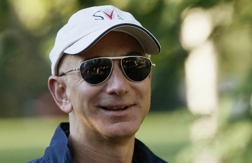Amazon CEO Jeff Bezos arrives at the annual Allen and Co. conference at the Sun Valley, Idaho Resort in this July 12, 2013 file photo