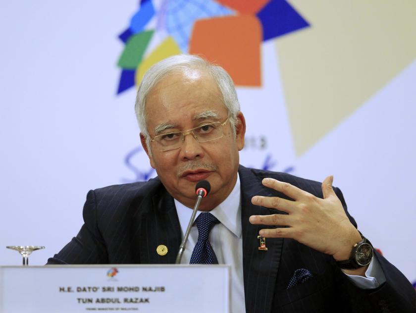 Malaysian Prime Minister Datuk Seri Najib Razak gestures as he speaks during a news conference at the Commonwealth Heads of Government Meeting in Colombo November 17, 2013.u00c2u00a0u00e2u20acu201d Reuters pic