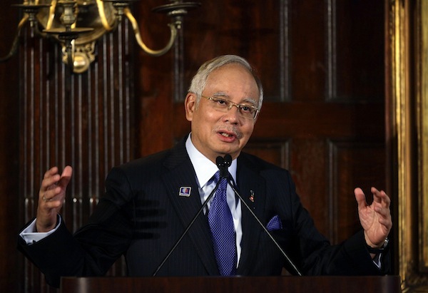 Malaysia Prime Minister Datuk Seri Najib Razak speaks at the Harvard Club during the United Nations General Assembly in New York September 25, 2013. u00e2u20acu201d Reuters pic