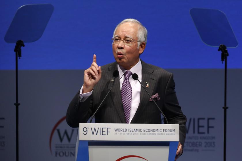 Malaysia's Prime Minister Datuk Seri Najib Razak addresses the World Islamic Economic Forum in London October 29, 2013. u00e2u20acu201d Reuters pic
