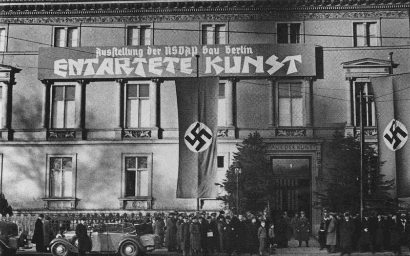 People stand outside the Nazi-curated travelling exhibition, 'Degenerate Art,' (Entartete Kunst), at its second stop after Munich at the Haus der Kunst in Berlin February 4, 1938. u00e2u20acu201d Reuters pic