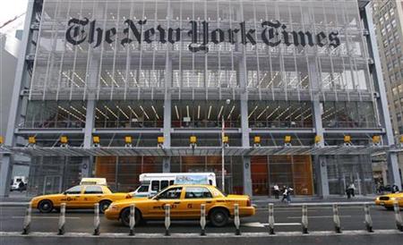 File photo of the headquarters of the New York Times on 8th Avenue in New York. u00e2u20acu201d Reuters pic