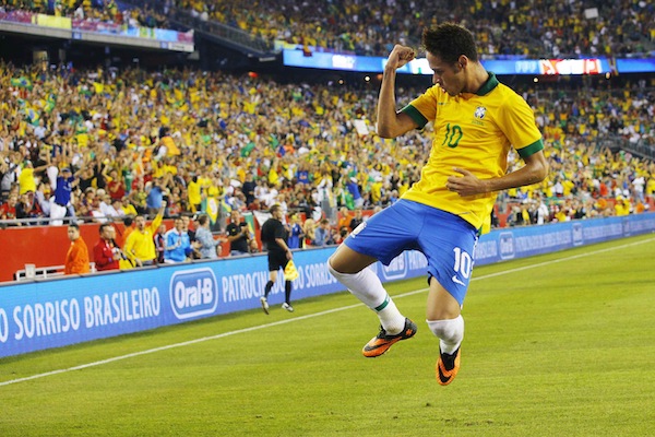 Brazilu00e2u20acu2122s Neymar celebrates scoring against Portugal during their international friendly match in Foxborough, Massachusetts September 10, 2013. u00e2u20acu201d Reuters pic