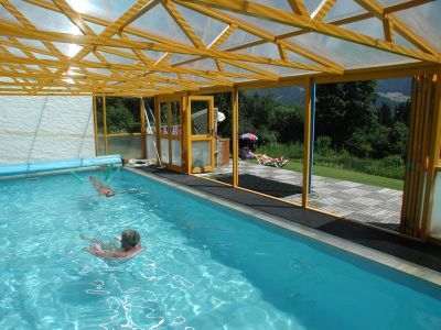 Swimming pool in Gästehaus Lührmann Hotel in Austria.