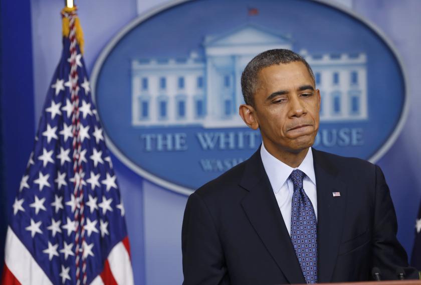 US President Barack Obama pauses while speaking about the continuing government shutdown during a news conference in the White House Briefing Room in Washington, October 8, 2013. u00e2u20acu201d Reuters pic