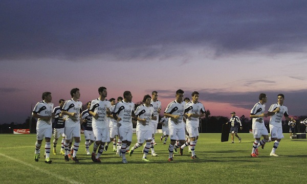 Paraguay's national football team players attend a training session in Ypane, near Asuncion September 8, 2013.