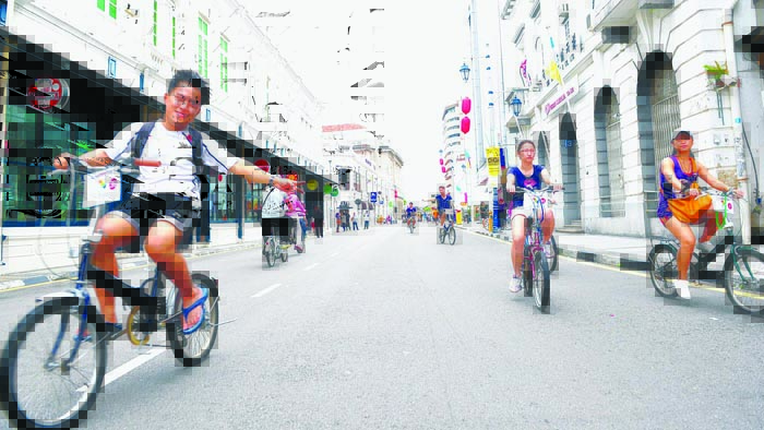 Cycling is fun without having to share the road with other vehicles. — Picture by The Malay Mail