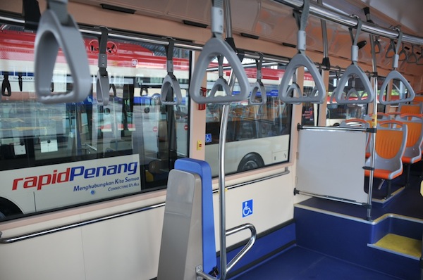 The interior of one of the new buses.