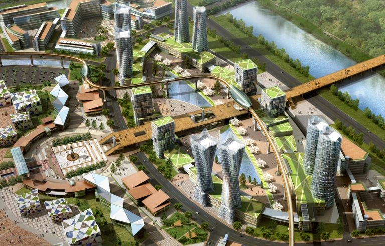 In addition to a theme park, Robot Land will also include a residential community with condos and commercial retail space.