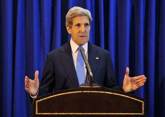 US Secretary of State John Kerry speaks during a news conference at Queen Alia International Airport in the Jordanian capital of Amman July 19, 2013. u00e2u20acu201d Reuters pic