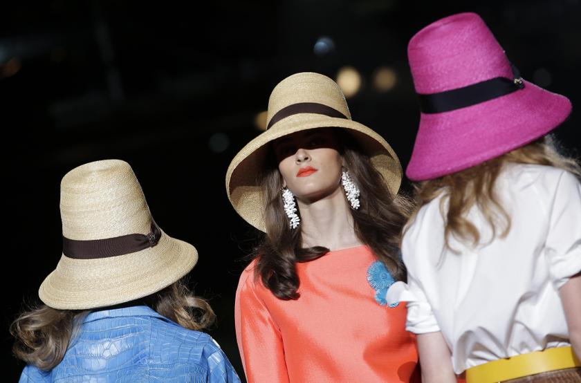 A model presents a creation from the Dsquared2 Spring/Summer 2014 collection during Milan Fashion Week September 18, 2013. — Reuters pic