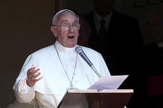 Pope Francis leads the Sunday Angelus prayer from the summer residence in Castel Gandolfo July 14, 2013. u00e2u20acu201d Reuters pic