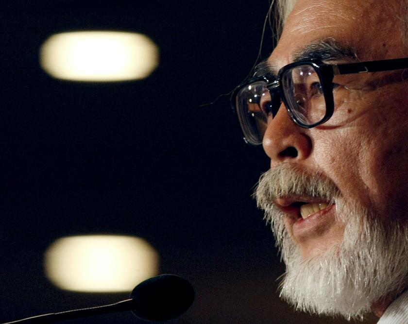 Japan's animation movie director Hayao Miyazaki speaks at a news conference in Tokyo, in this November 20, 2008 file photo. Miyazaki's new film ,The Wind Rises, warns about the dangers of nationalism and war