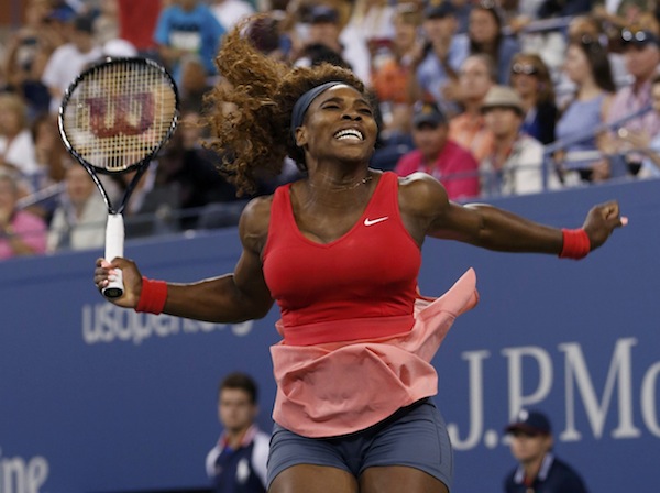 Serena Williams of the US celebrates after defeating Victoria Azarenka of Belarus in their womenu00e2u20acu2122s singles final match at the US Open tennis championships in New York September 8, 2013. u00e2u20acu201d Reuters pic