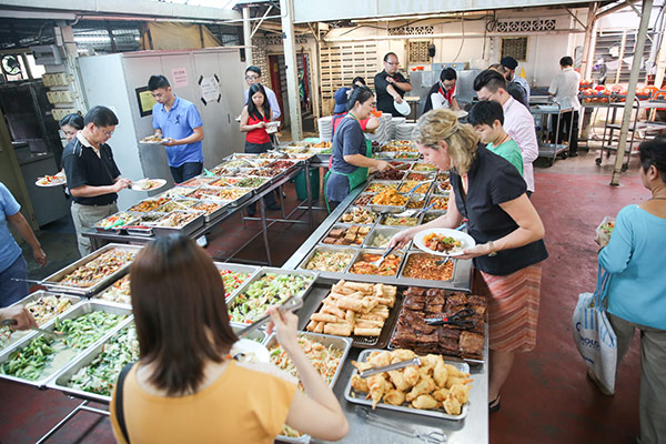 It’s hard to choose your lunch from the wide selection at the Dharma Realm Guan Yin Sagely Monastery