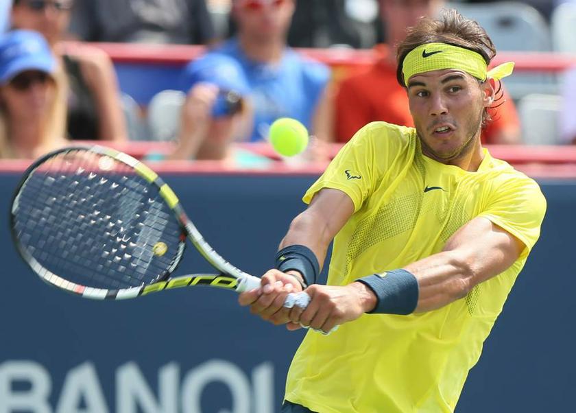 Rafael Nadal hits a return to Canadau00e2u20acu2122s Jesse Levine at the Rogers Cup tennis tournament in Montreal on August 7, 2013. u00e2u20acu201d Reuters pic
