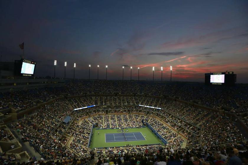 Evening sets over Arthur Ashe Stadium during the US Open tennis championships in New York on August 30, 2013. u00e2u20acu201d Reuters pic