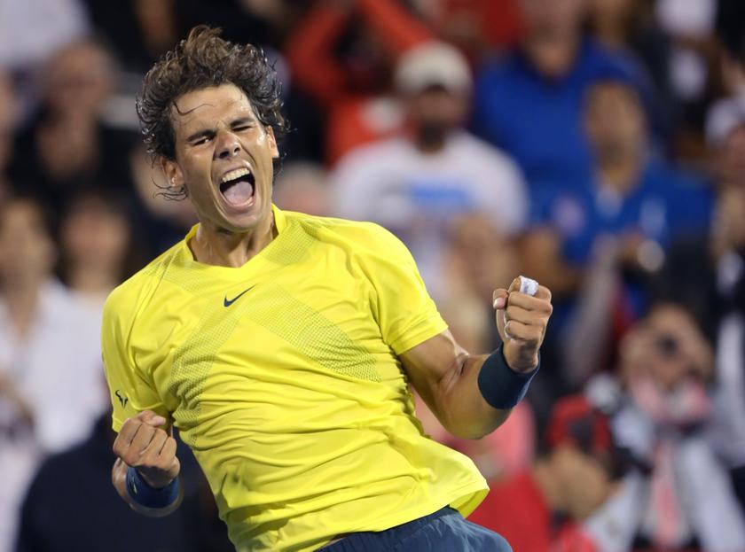 Rafael Nadal of Spain celebrates his win over Novak Djokovic of Serbia during semi-final action at the men's Rogers Cup tennis tournament in Montreal, August 10, 2013. u00e2u20acu201d Reuters pic