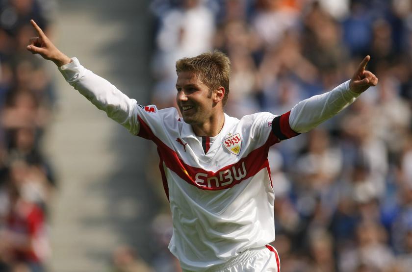 File photo of VfB Stuttgart's Thomas Hitzlsperger celebrating a goal against Arminia Bielefeld during the German Bundesliga match in Bielefeld May 2, 2009. u00e2u20acu201d Reuters pic