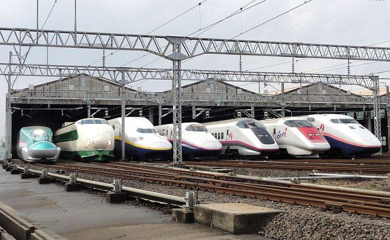 File photo of JR East Shinkansen high-speed trains at the Niigata depot in Japan.u00e2u20acu201d Picture courtesy of Wikimedia Commons