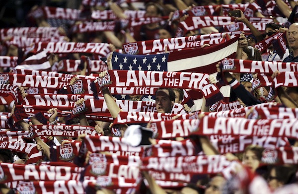United States fans cheer on their team against Mexico during the first half of their 2014 World Cup qualifying match in Columbus, Ohio September 10, 2013. — Reuters pic